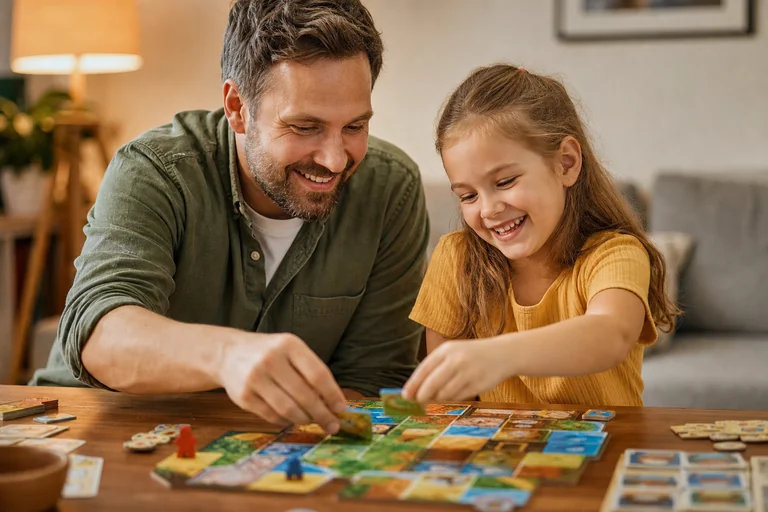 Dettaglio segnapunti e tessere Carcassonne a fine partita