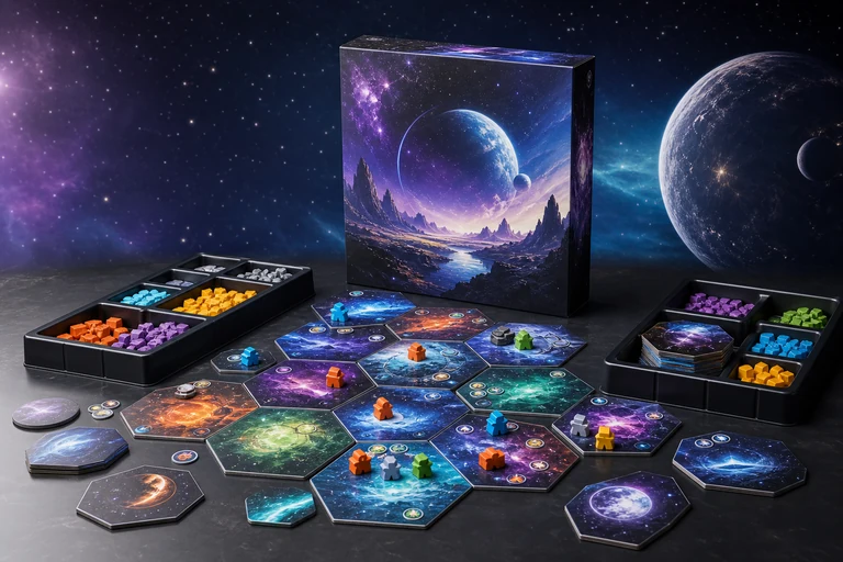 Edizione Carcassonne Star Wars con meeple personaggi e tessere galattiche